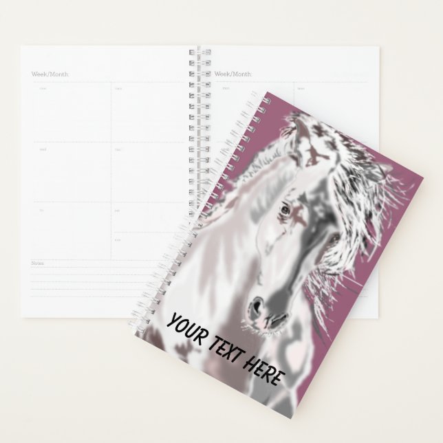 White Horse Planner with Custom Text (Display)