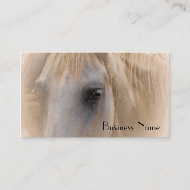 White Horse Portrait Business Card (Front)