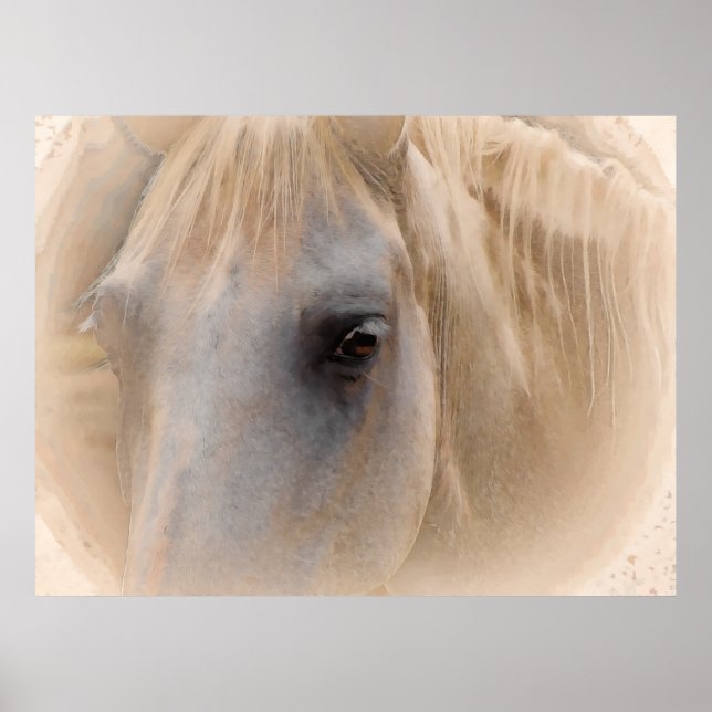 White Horse Portrait Poster (Front)