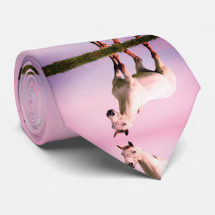 White Horse print Tie