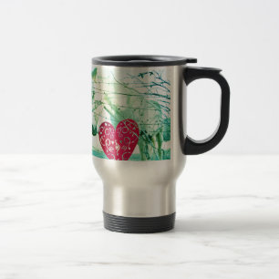 White Horse Red Heart Valentine Travel Mug