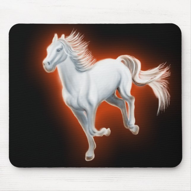 White Horse Running Mouse Mat (Front)