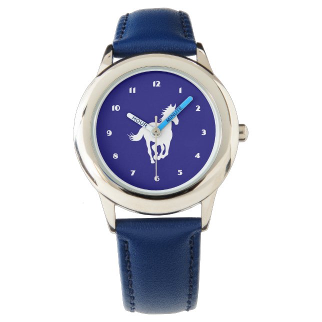 White Horse Silhouette on Purple Watch (Front)