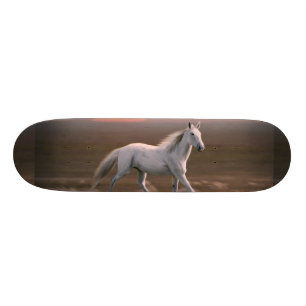 White horse skateboard