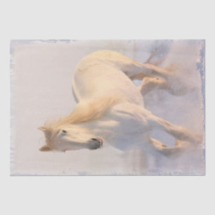 White Horse Snow Decoupage Tissue Paper