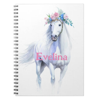 White Horse Spiral Notebook: Magical and Fun Notebook