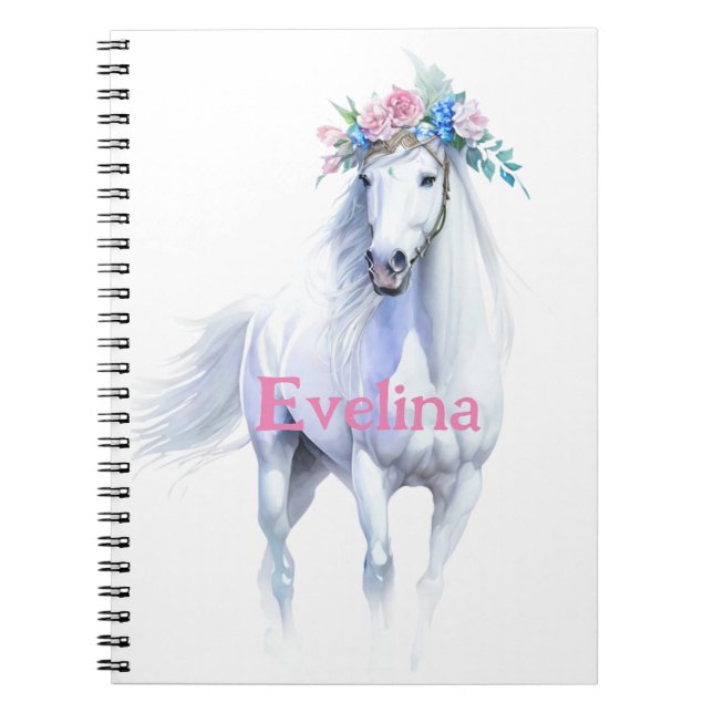 White Horse Spiral Notebook: Magical and Fun Notebook (Front)
