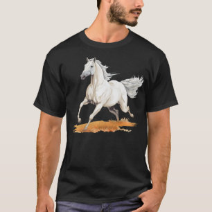 White Horse Style Realistic Painting in a Meadow T-Shirt