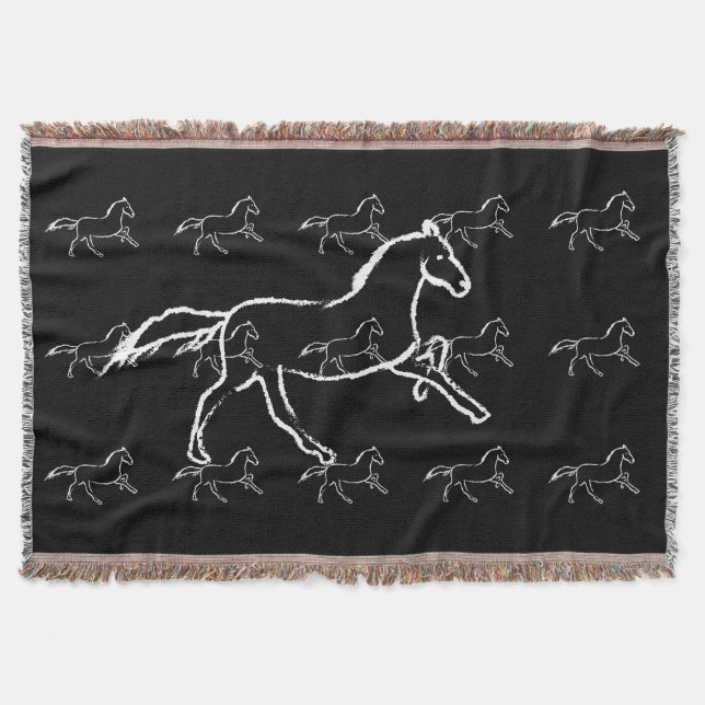 White horse throw blanket (Front)