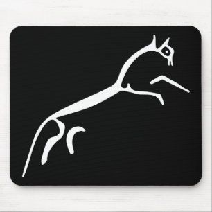 White Horse (Uffington Castle) - Black Mouse Mat