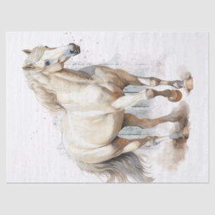 White Horse Watercolor Decoupage Tissue Paper