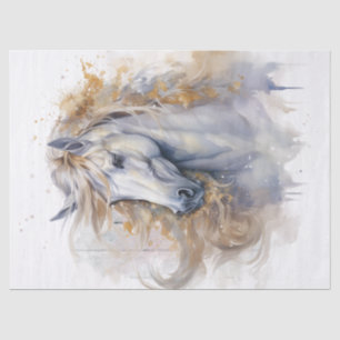 White Horse Watercolor Decoupage Tissue Paper