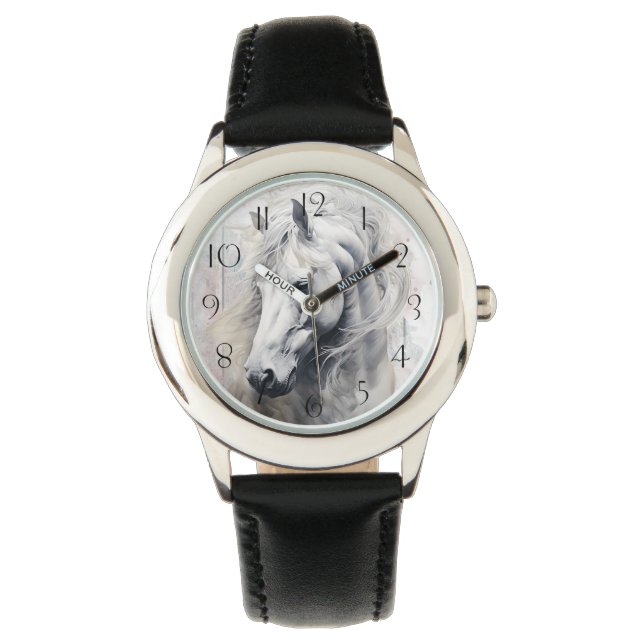White Horse Watercolor Watch (Front)