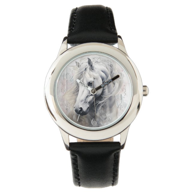 White Horse Watercolor Watch (Front)