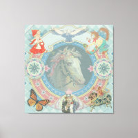 White Horse with circus storybook icons