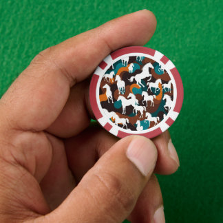 White Horses Abstract Poker Chips