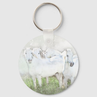 White Horses Key Ring