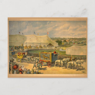White Horses Parade Circus Poster Postcard