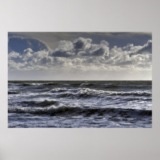 White horses: seascape poster