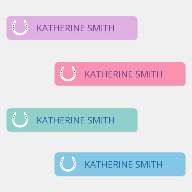 White Horseshoes With Stars Purple Pink Blue (Group)