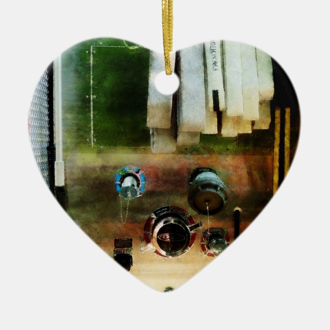 White Hose And Nozzles Ceramic Tree Decoration (Front)