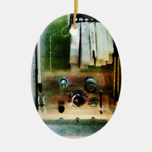 White Hose And Nozzles Ceramic Tree Decoration (Front)