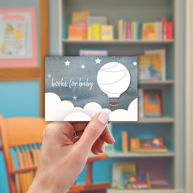 White Hot Air Balloon Neutral Baby Book Request Invitation (Creator Uploaded)