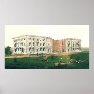 White House After British Attack 1814 Poster