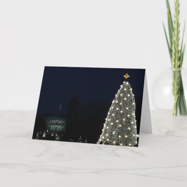 White House and National Tree Christmas Holiday DC Card (Front)
