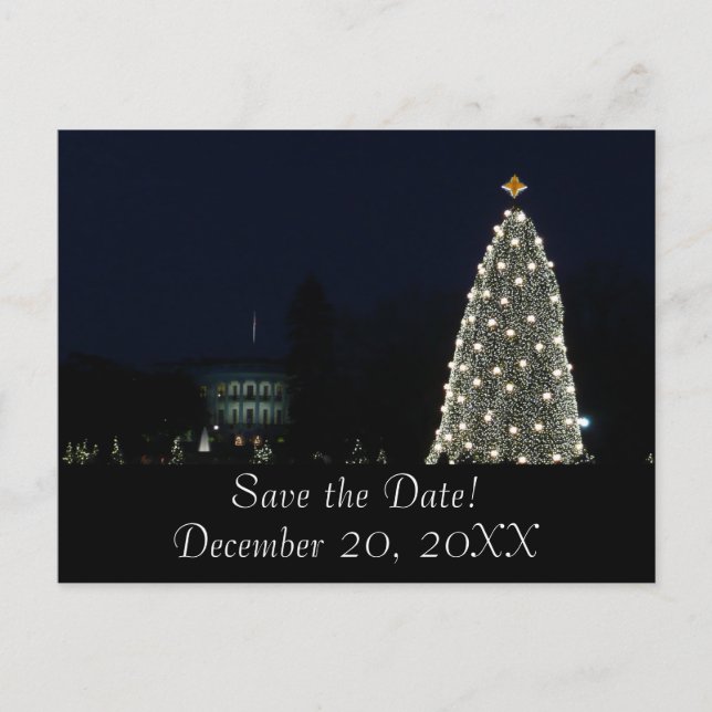 White House and National Tree Save the Date Announcement Postcard (Front)