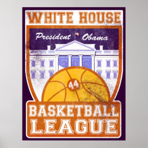 White House Basketball League Vintage Poster