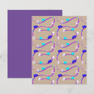 White House Blue Truck Purple Road Scrapbook Paper