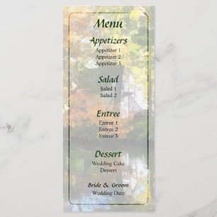 White House by Lake in Autumn Wedding Menu