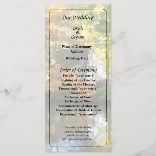 White House by Lake in Autumn Wedding Program Programme
