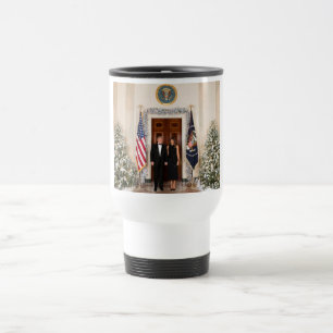White House Christmas Donald Trump & Melania Travel Mug
