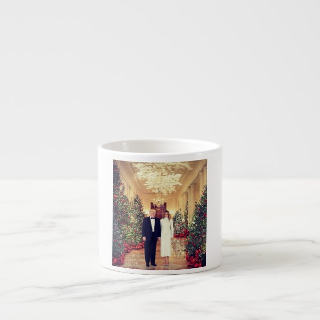 White House Christmas President Donald Trump  Espresso Cup (Front)