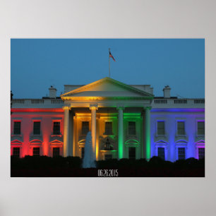 White House in Pride Colors, Marriage Rights, Poster