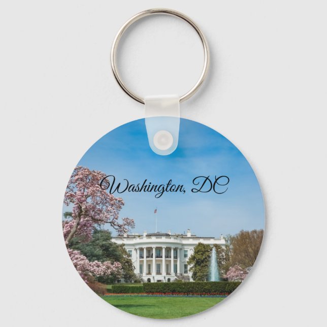 White House in Spring Key Ring (Front)