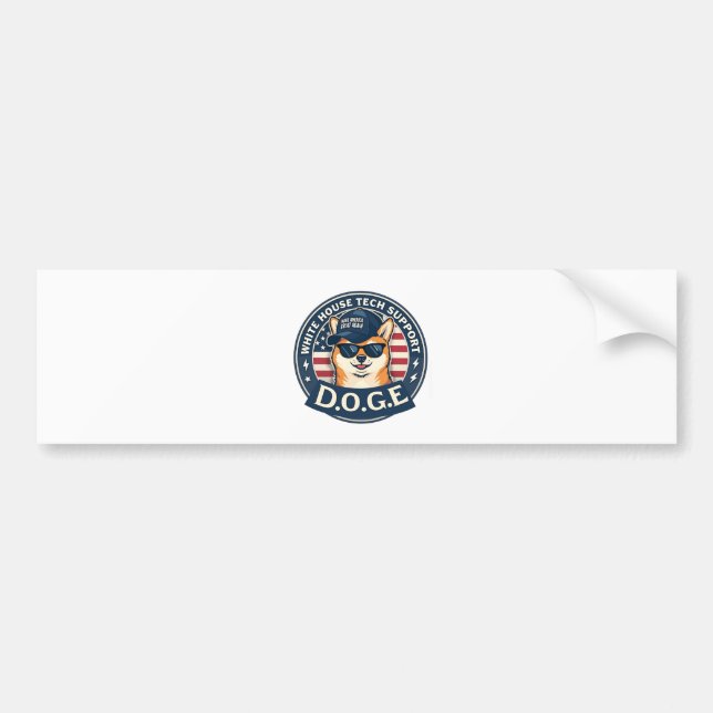 White House Tech Support Doge  Bumper Sticker (Front)
