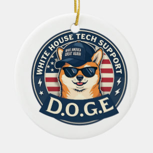 White House Tech Support Doge  Ceramic Tree Decoration