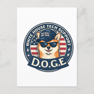 White House Tech Support Doge Holiday Postcard