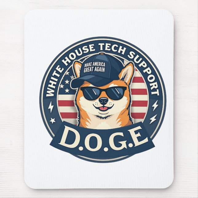 White House Tech Support Doge  Mouse Mat (Front)