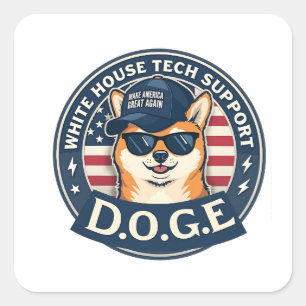 White House Tech Support Doge Square Sticker