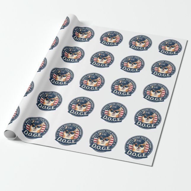 White House Tech Support Doge  Wrapping Paper (Unrolled)