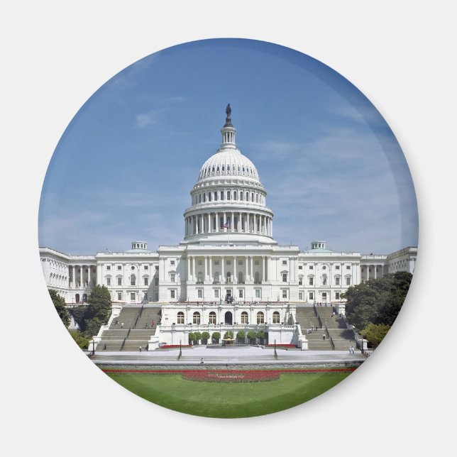 White House US Capitol Building Washington DC Magnet (Front)
