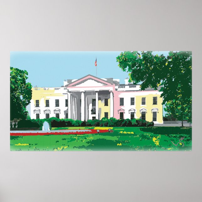 White House - Washington DC digital painting Poster (Front)
