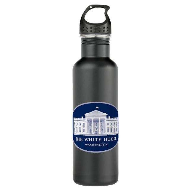 White House Washington DC Logo 710 Ml Water Bottle (Front)