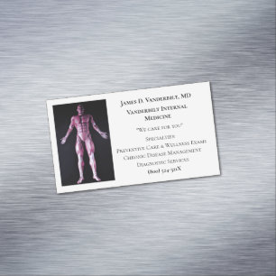 White Human Body Internal Medicine Doctor Medical Magnetic Business Card
