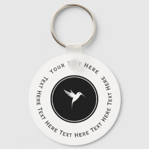 White Humming Bird Logo Key Ring