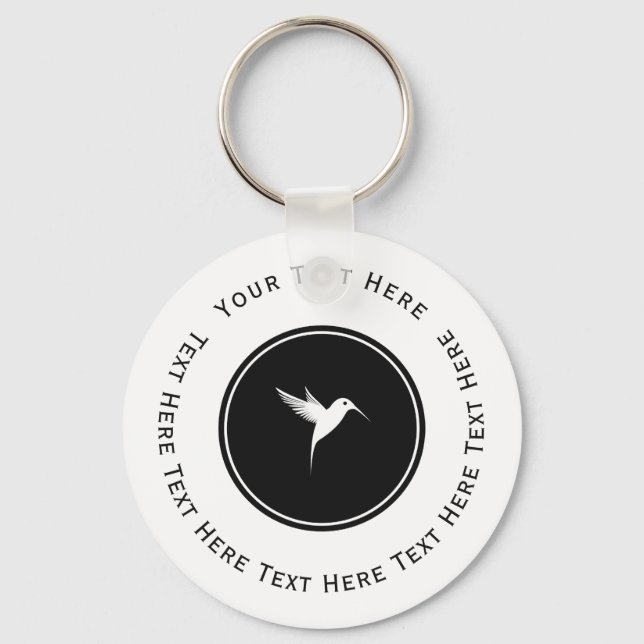 White Humming Bird Logo Key Ring (Front)